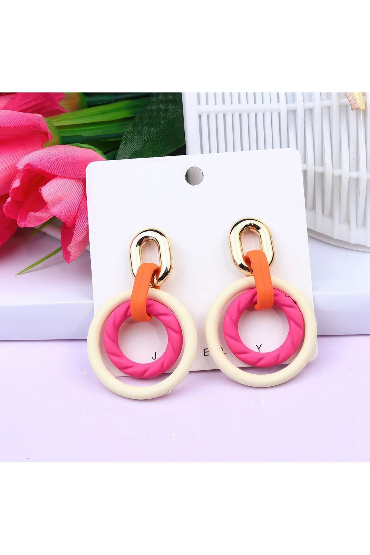 Smooth Texture Round Dangle Earring