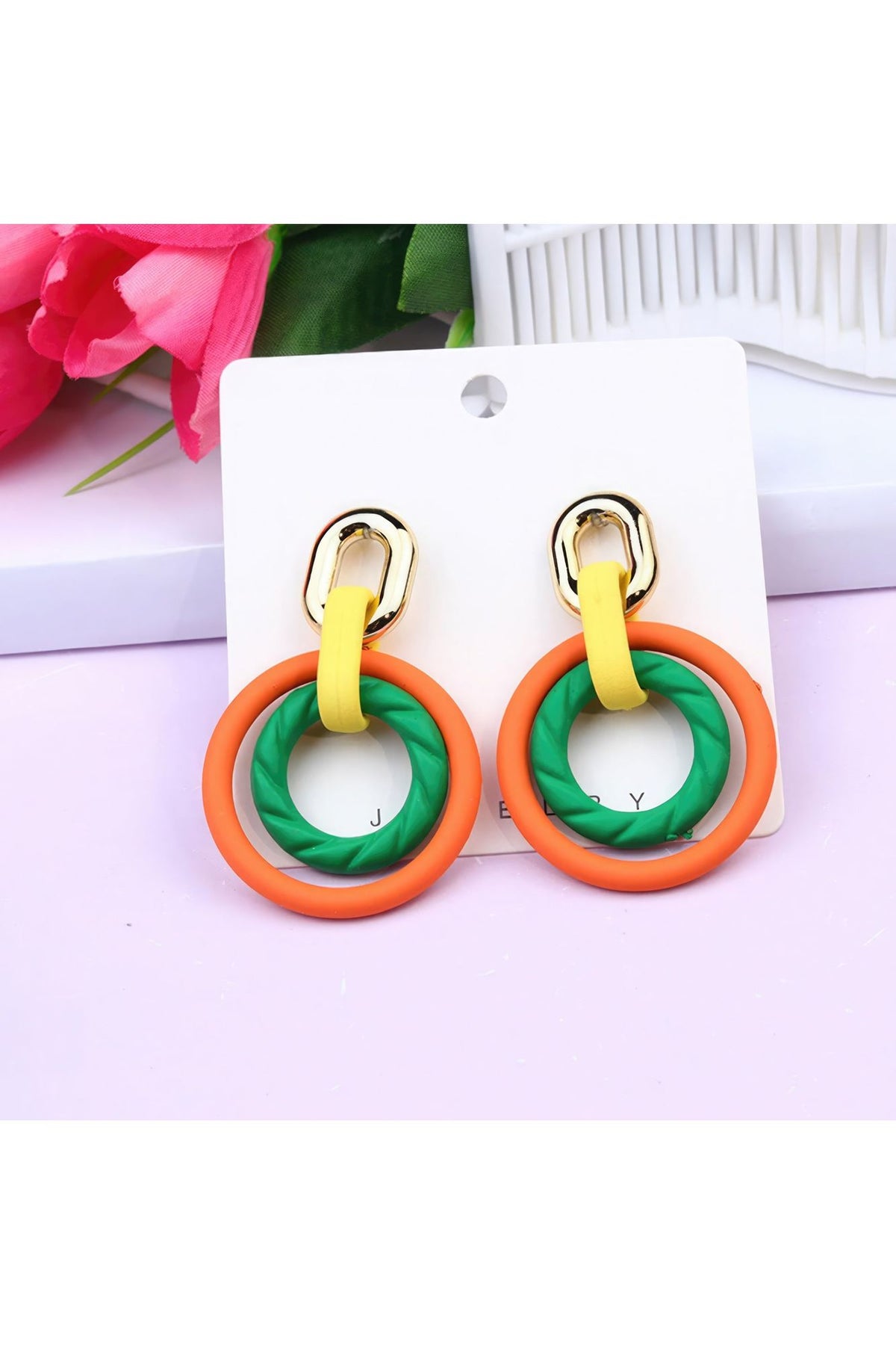 Smooth Texture Round Dangle Earring