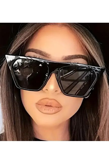 Futuristic Black Geometric Sunglasses