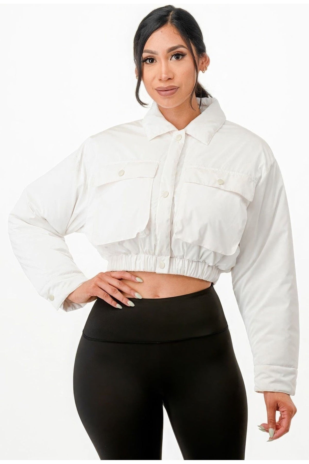 Shiny Puffer Bomber Jacket